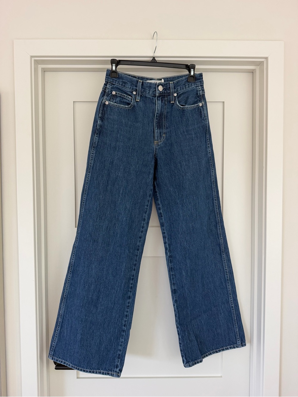 AMO Frida Wide Leg Jeans in Dark Blue Denim